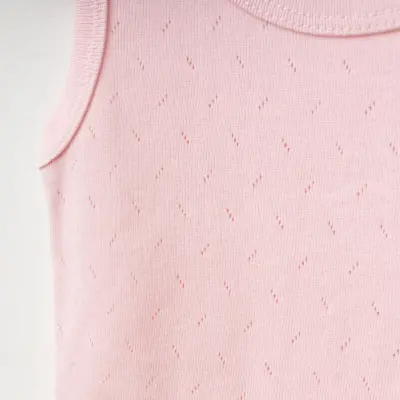 Tiffany Unisex Pamuklu Atlet Body Bisiklet Yaka Jakarlı Basic Tema Pembe - 4