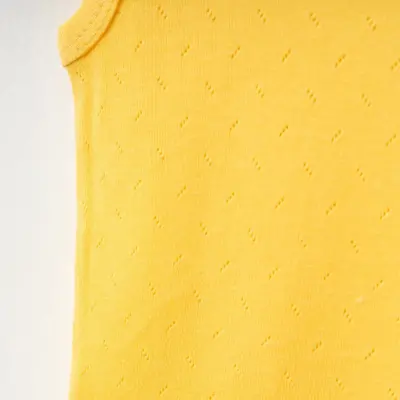 Tiffany Unisex Pamuklu Atlet Body Bisiklet Yaka Jakarlı Basic Tema Sarı - 4