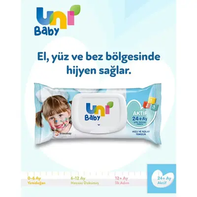 Uni Baby Aktif Islak Mendil 12x52li - 4
