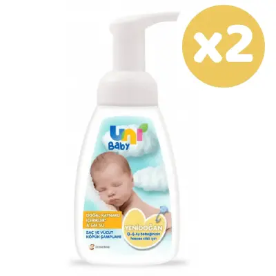 Uni Baby Yenidoğan Köpük Şampuan 200 ml x2