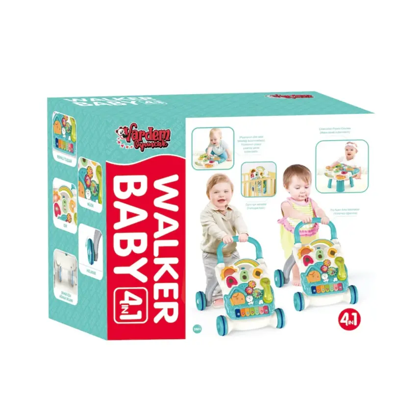Vardem Piyanolu 4in1 Turkuaz Bebek Yürüteci Turkuaz - 3