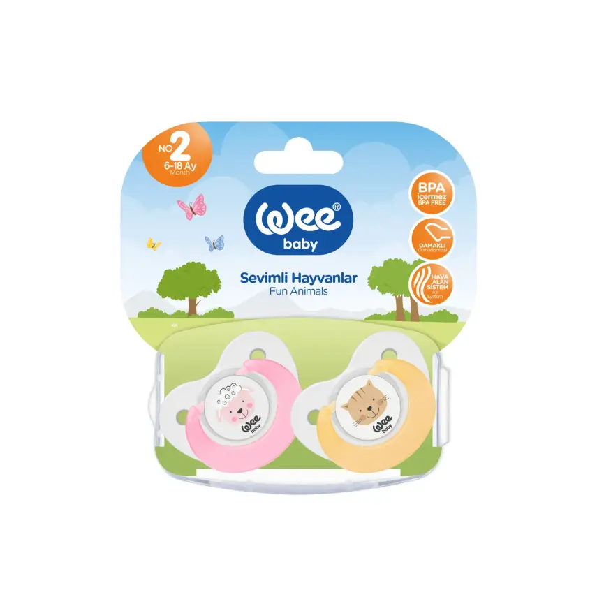 Wee Baby Emzik 2li Sevimli Hayvanlar No:2 - 12