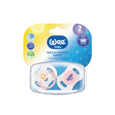 Wee Baby Gece ve Gündüz Silikon Emzik 2li 0+ Ay 