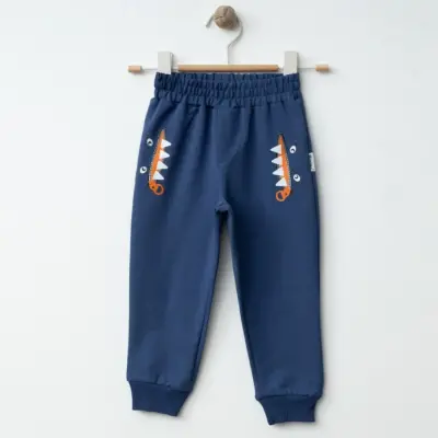 Winimo Erkek Eşofman Altı Canavar Baskılı İndigo