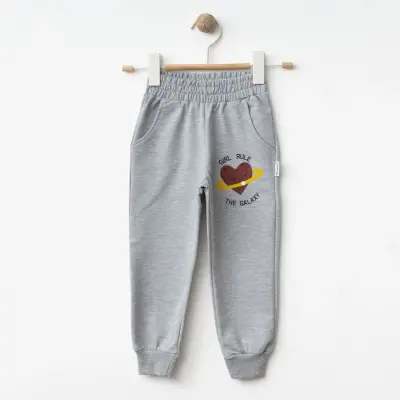 Winimo Kız Çocuk Eşofman Altı Girl Rule Baskılı Gri 