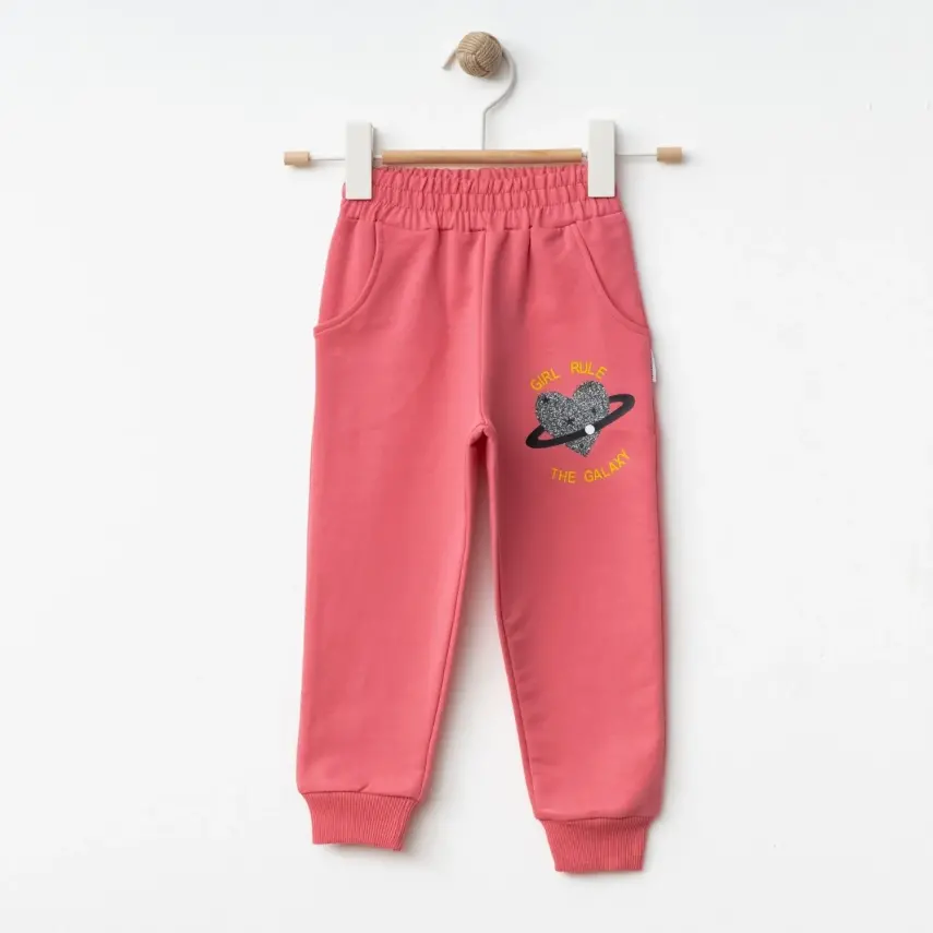 Winimo Kız Çocuk Eşofman Altı Girl Rule Baskılı Pembe - 1