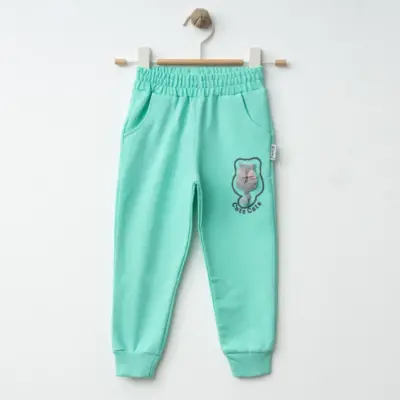 Winimo Kız Eşofman Altı Kedi Aksesuarlı Açık Yeşil 