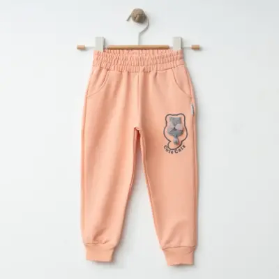 Winimo Kız Eşofman Altı Kedi Aksesuarlı Pudra - 5