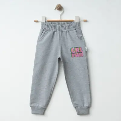 Winimo Kız Eşofman Altı Pwr Girl Baskılı Gri 