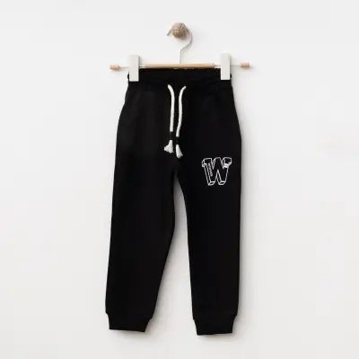 Winimo Unisex Çocuk Eşofman Altı W Baskılı Siyah 