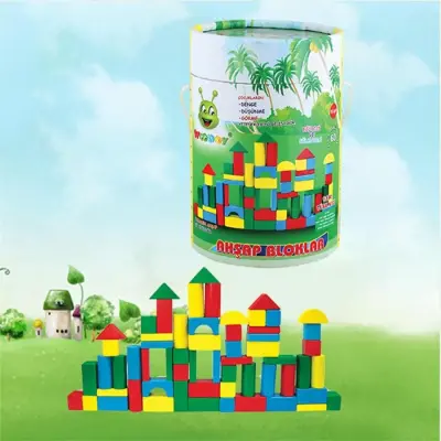 Woodoy Ahşap Blok Renkli 60 Parça