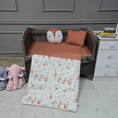 Yuar Baby Oyun Parkı 5 Parça Uyku Seti Somon Tavşan - 3