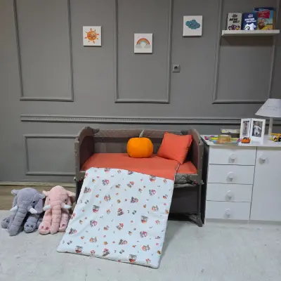 Yuar Baby Oyun Parkı 5 Parça Uyku Seti Turuncu Mantar - 1